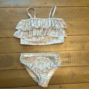 Gap 3T 2pc floral ruffle swimsuit